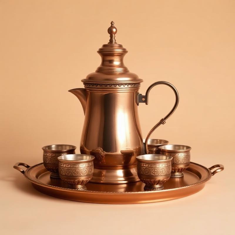 Conjunto de Café em Cobre